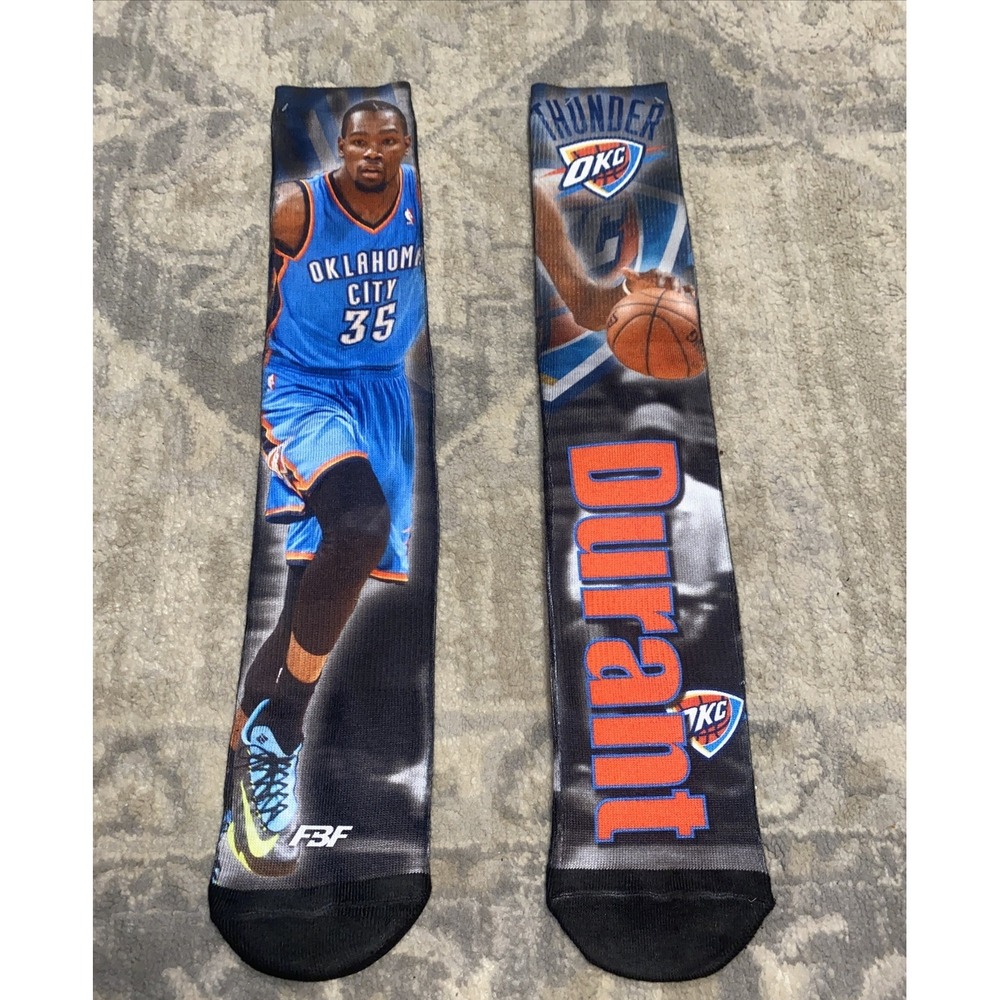 WNWOT OKC Thunder FBF Originals Kevin Durant Graphic Socks Sz 10-13 Mens nice‎
